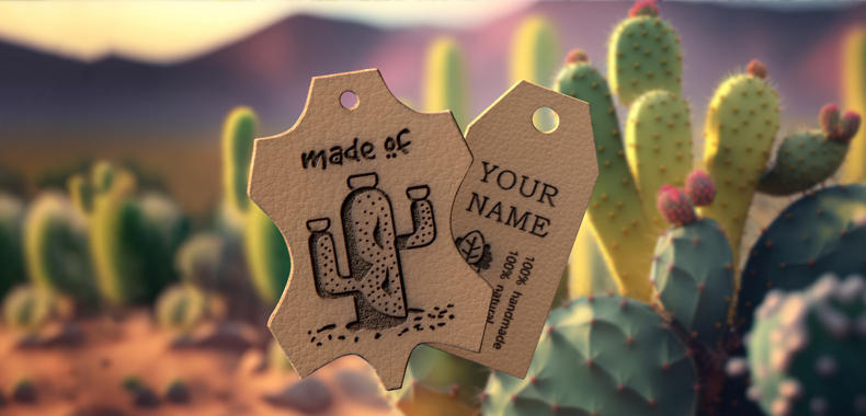 Unik nyhet: upptäck etiketter i kaktusläder