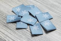 10 vävda etiketter ”snöflinga” - Artikelnummer 8706
