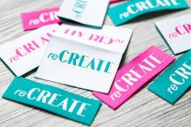10 vävda etiketter 'reCREATE' - Artikelnummer 8707