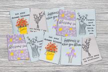 Designerset tygetiketter 'Flower-Power' från Unikati - Artikelnummer 9125