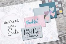 Designerset tygetiketter 'Thankful Hearts' by Unikati - Artikelnummer 9128