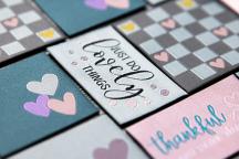 Designerset tygetiketter 'Thankful Hearts' by Unikati - Artikelnummer 9128