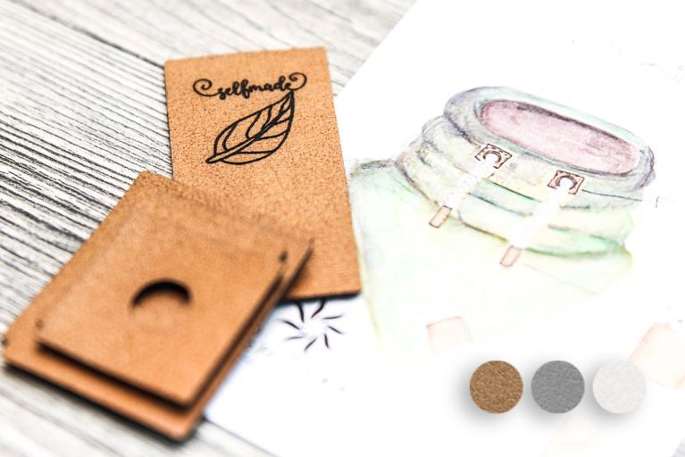 Etikettset \"selfmade\" för sjalkragar  (Artikelnummer 9006)